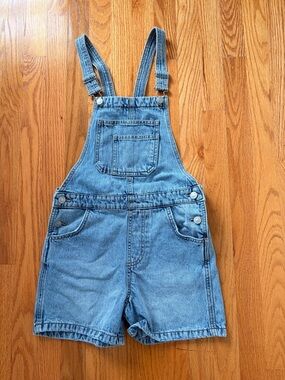 Zara Light Blue Denim Short Overalls for Kids